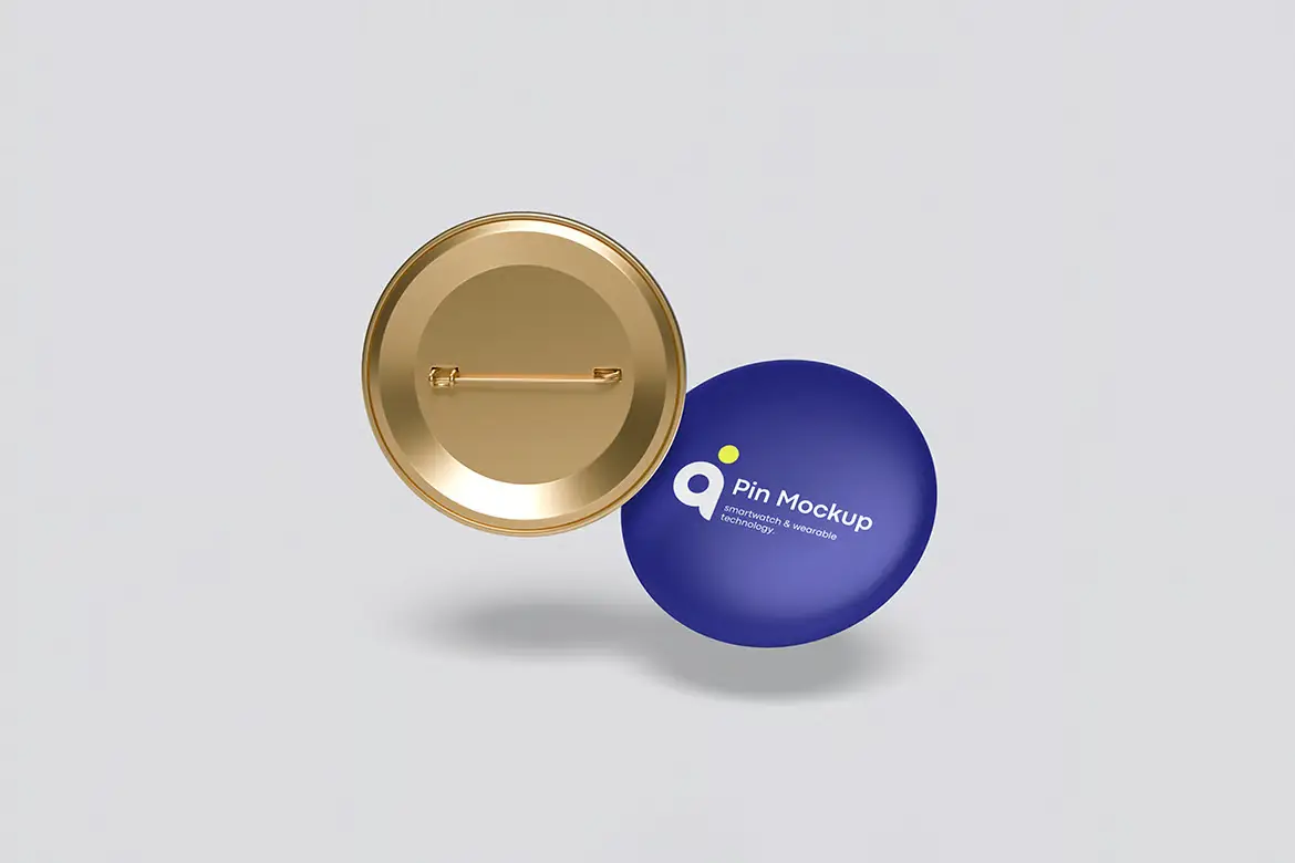 高品质徽章胸针PSD样机模板 High Quality Pin Badge Mockup