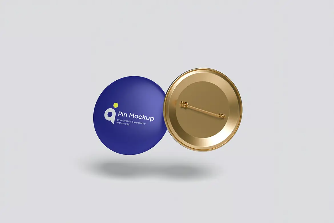 高品质徽章胸针PSD样机模板 High Quality Pin Badge Mockup