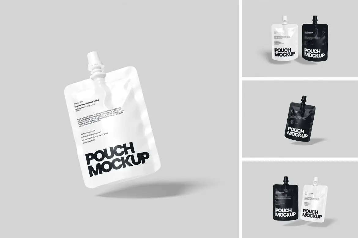 高品质包装袋PSD展示样机 High Quality Pouch Mockup
