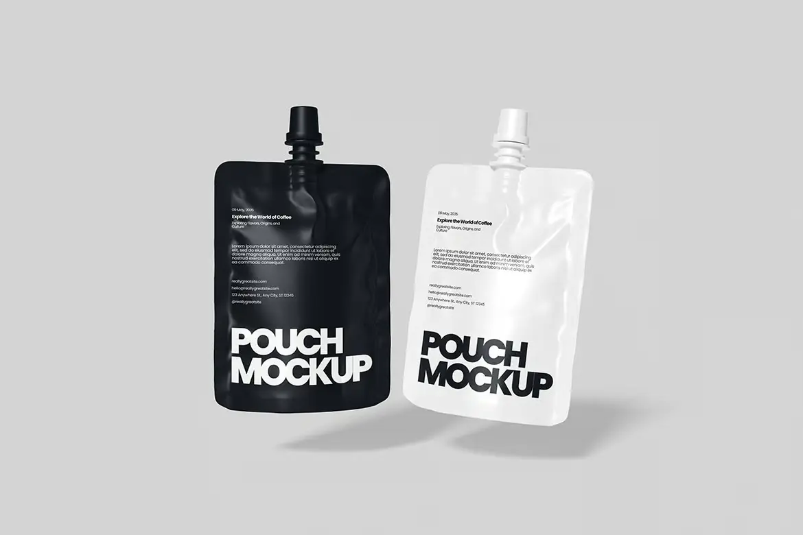 高品质包装袋PSD展示样机 High Quality Pouch Mockup