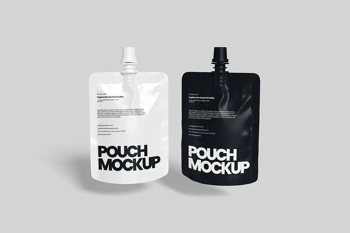 高品质包装袋PSD展示样机 High Quality Pouch Mockup