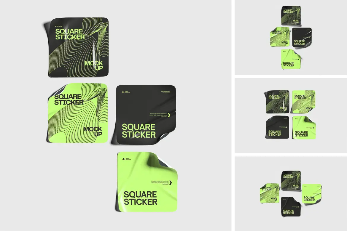 高品质贴纸PSD样机模板 High Quality Sticker Mockup