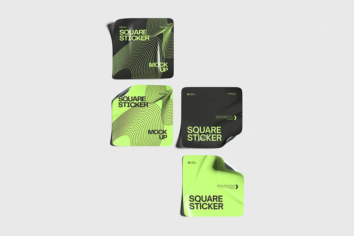 高品质贴纸PSD样机模板 High Quality Sticker Mockup