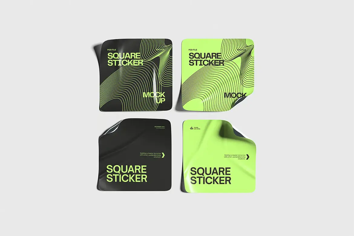 高品质贴纸PSD样机模板 High Quality Sticker Mockup