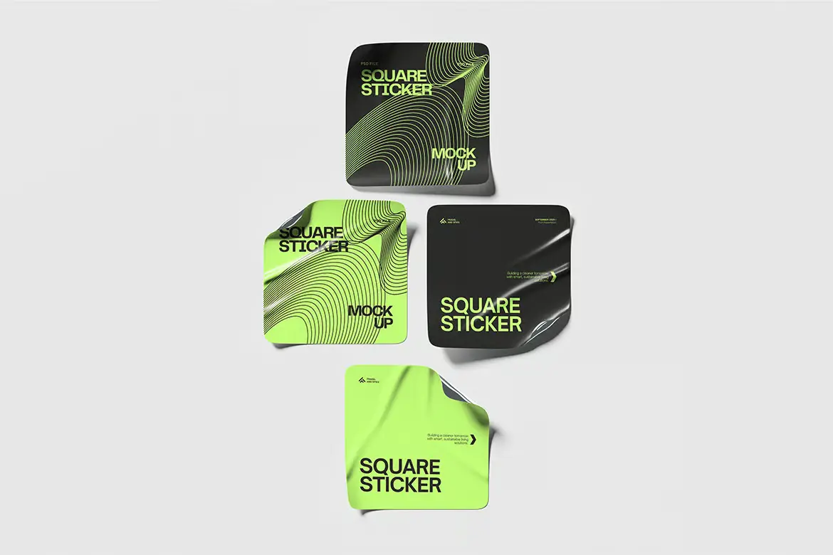 高品质贴纸PSD样机模板 High Quality Sticker Mockup