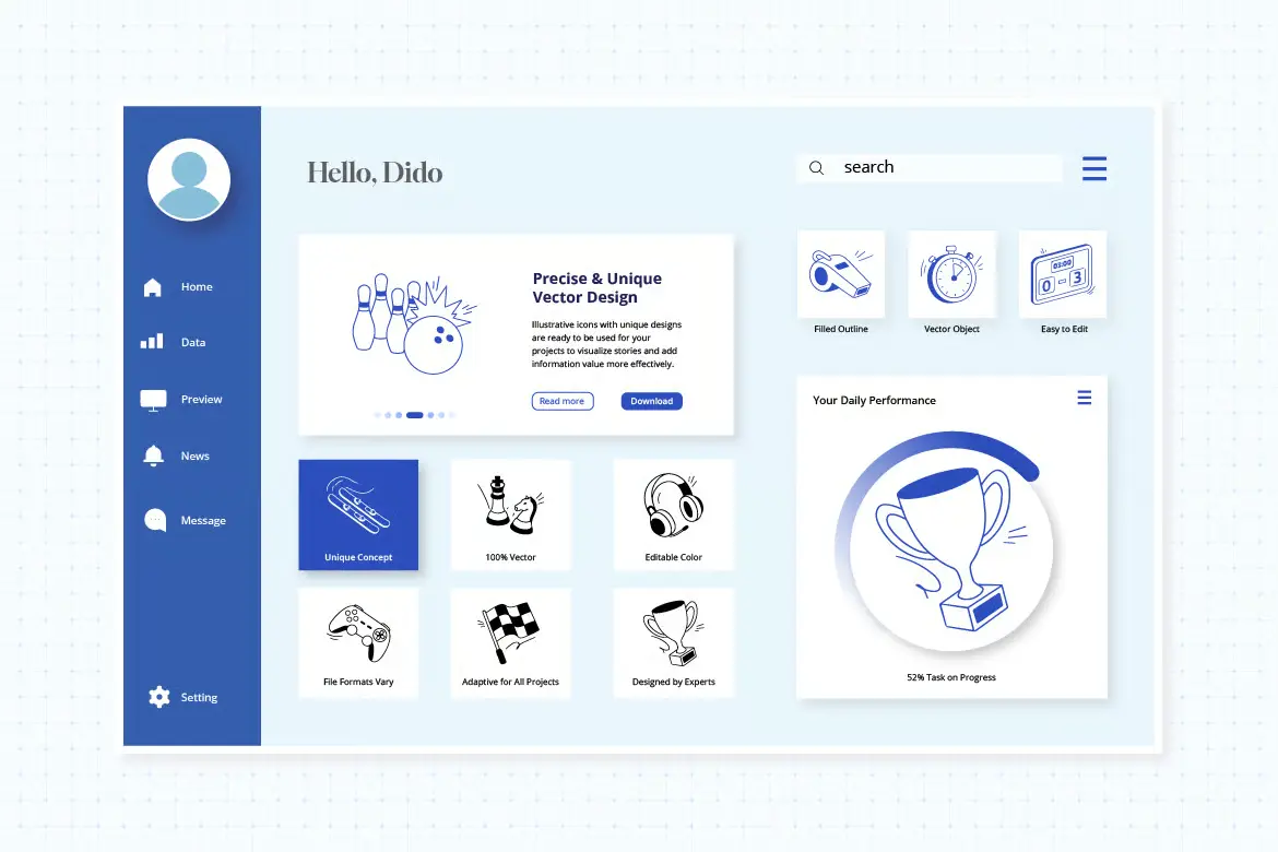 30个场景矢量图标素材包 Sport & Games
