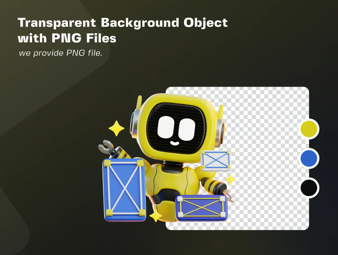 5款创意机器人3D插画PNG素材包 Robot Creative 3D Pack V.2