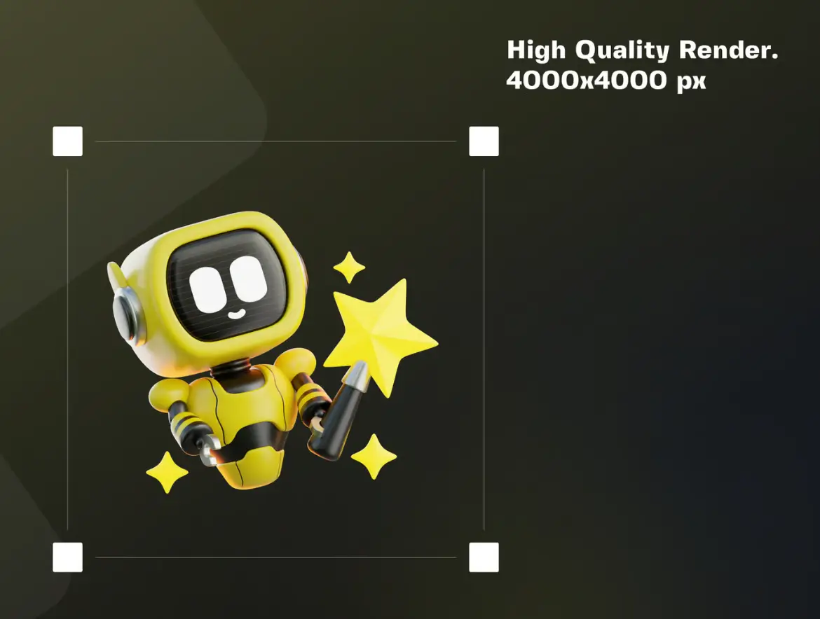 5款创意机器人3D插画PNG素材包 Robot Creative 3D Pack V.2