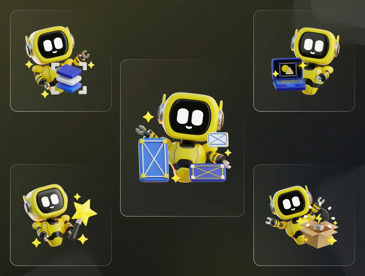 5款创意机器人3D插画PNG素材包 Robot Creative 3D Pack V.2 5款创意机器人3D插画PNG素材包 Robot Creative 3D Pack V.2