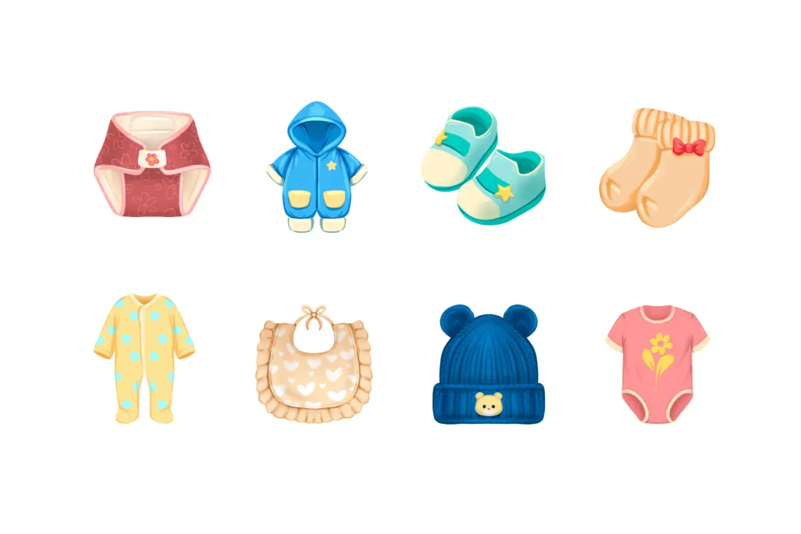 婴儿服饰PNG素材包 Cute Baby Outfit