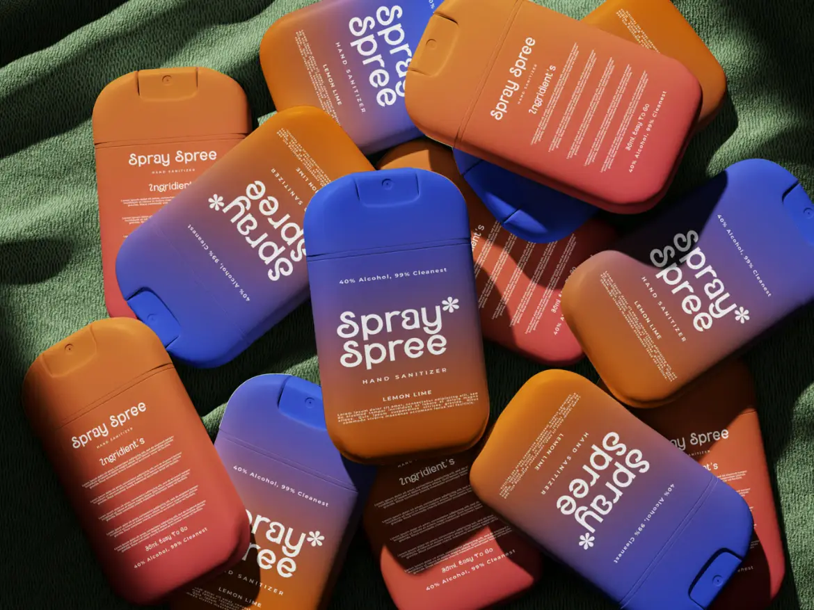 洗手液喷雾瓶PSD样机模板 Hand Sanitizer Spray Bottle Mockup