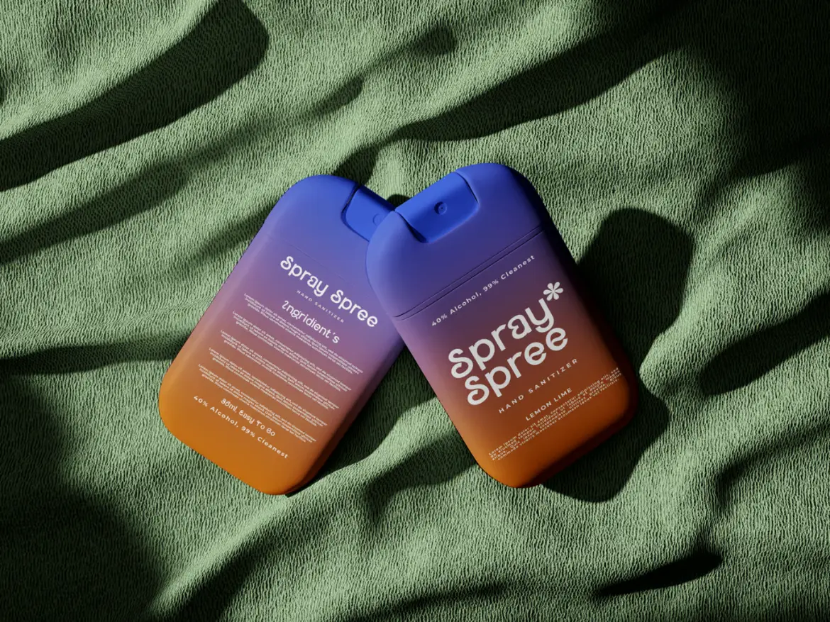 洗手液喷雾瓶PSD样机模板 Hand Sanitizer Spray Bottle Mockup