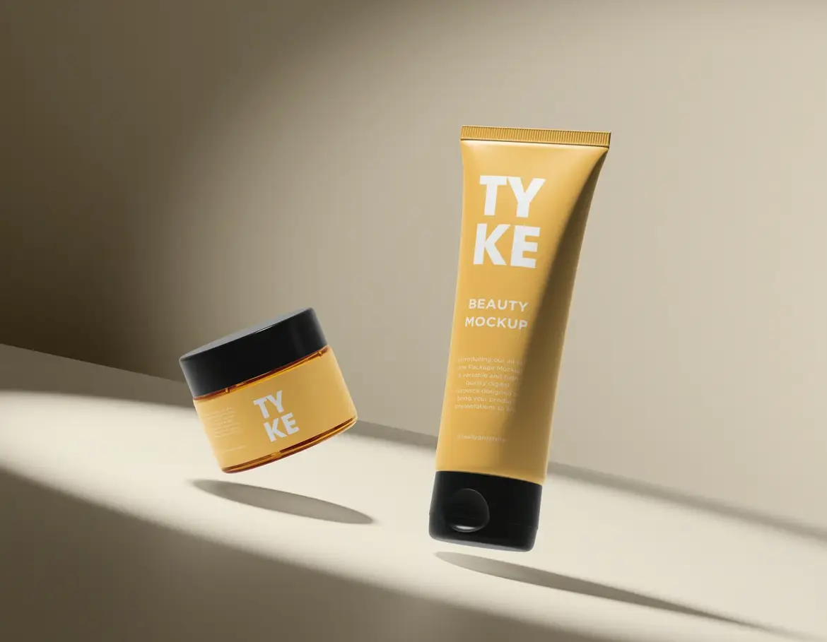 化妆品套装PSD样机模版 Cosmetic Set Mockup