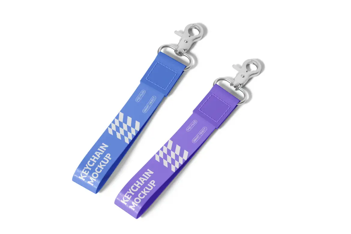 皮革钥匙扣样机PSD模版 Leather Keychain Mockup Set