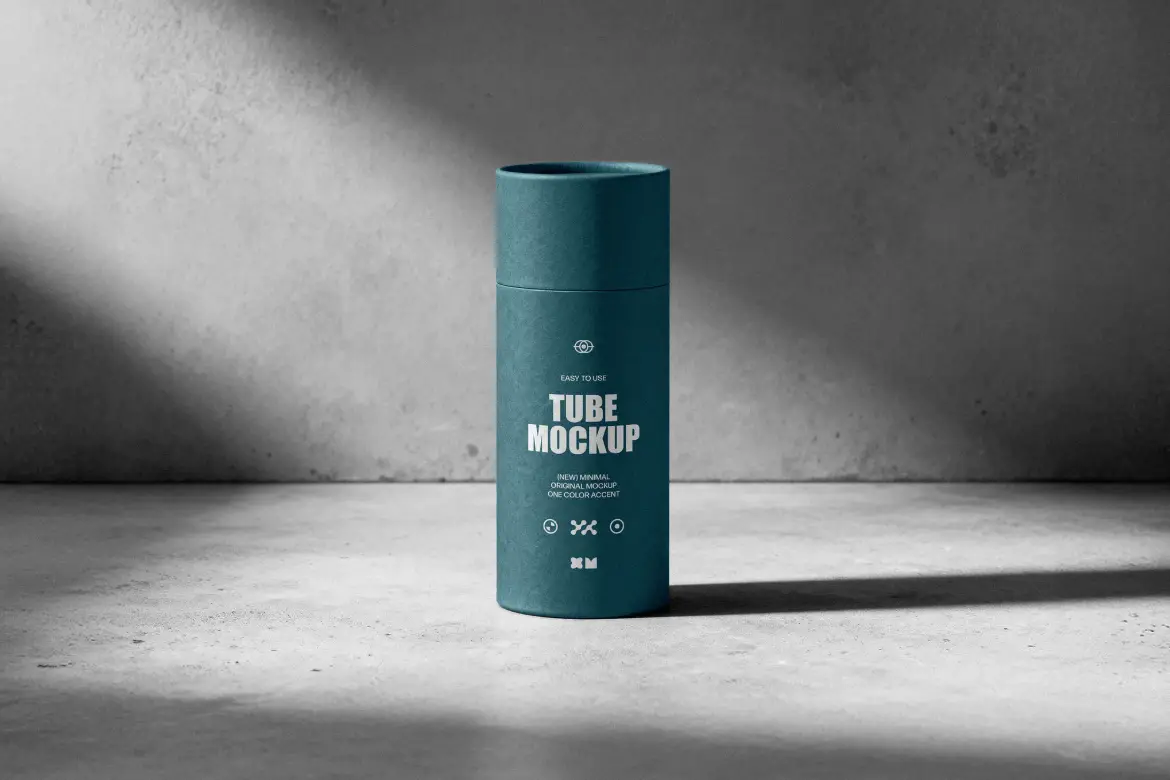 圆柱管状包装PSD样机模版 Cylinder Tube Mockup