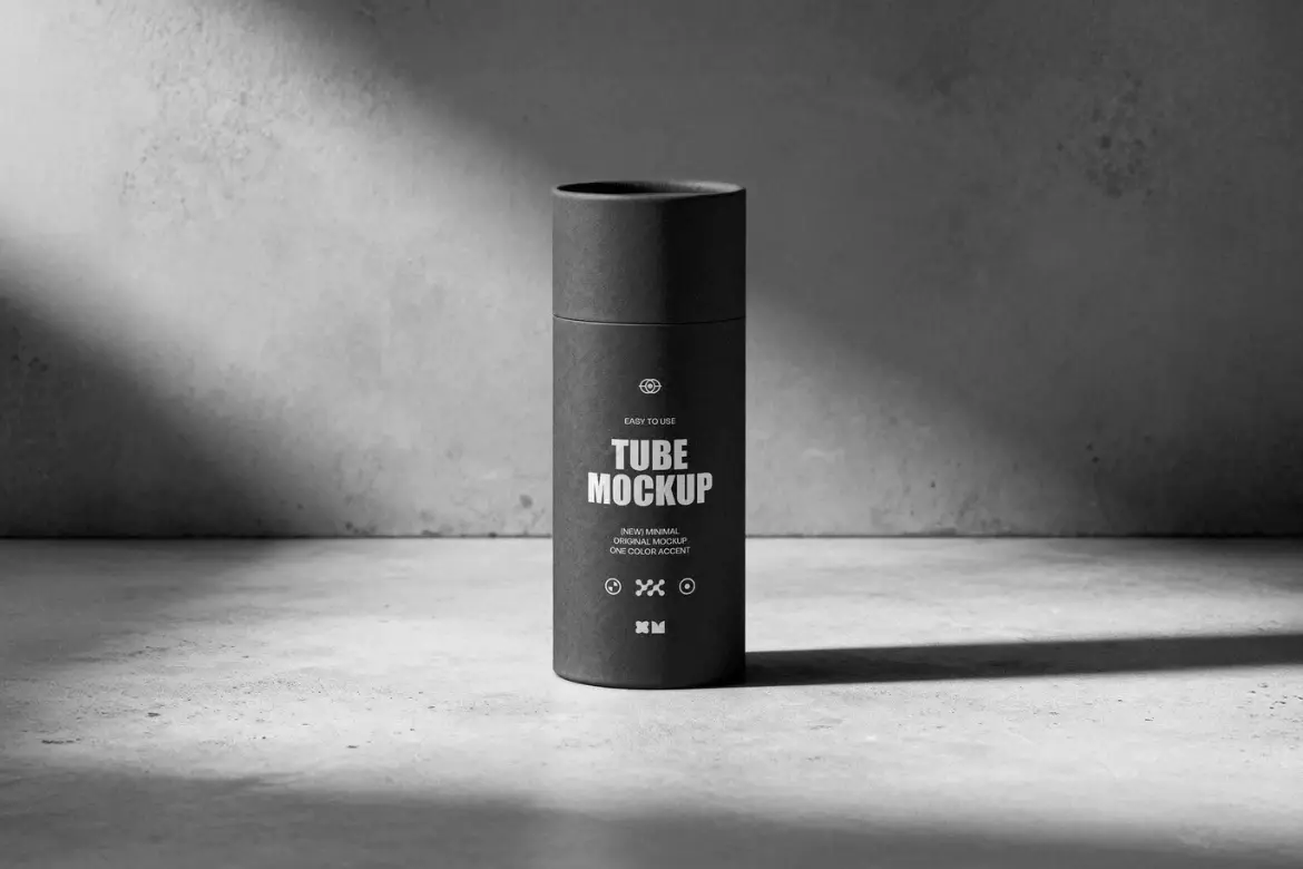 圆柱管状包装PSD样机模版 Cylinder Tube Mockup