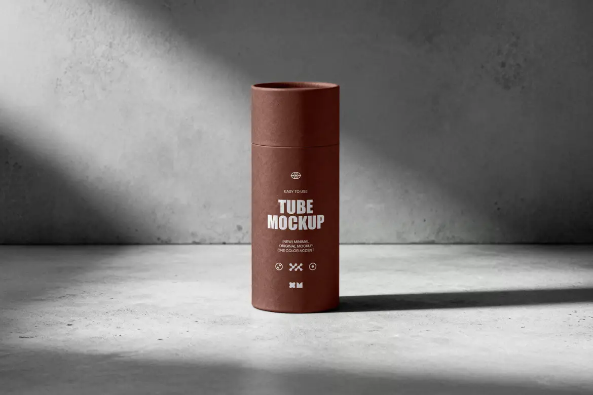 圆柱管状包装PSD样机模版 Cylinder Tube Mockup