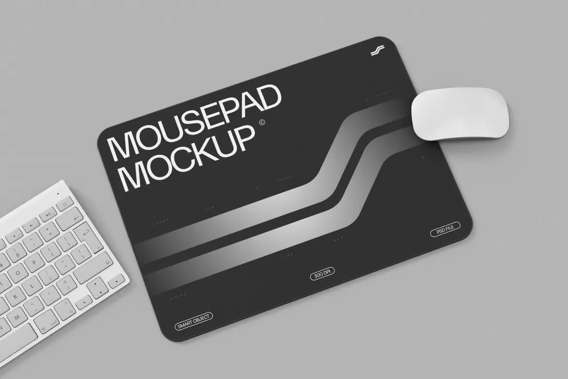 鼠标垫展示PSD样机模版 Mousepad Mockup