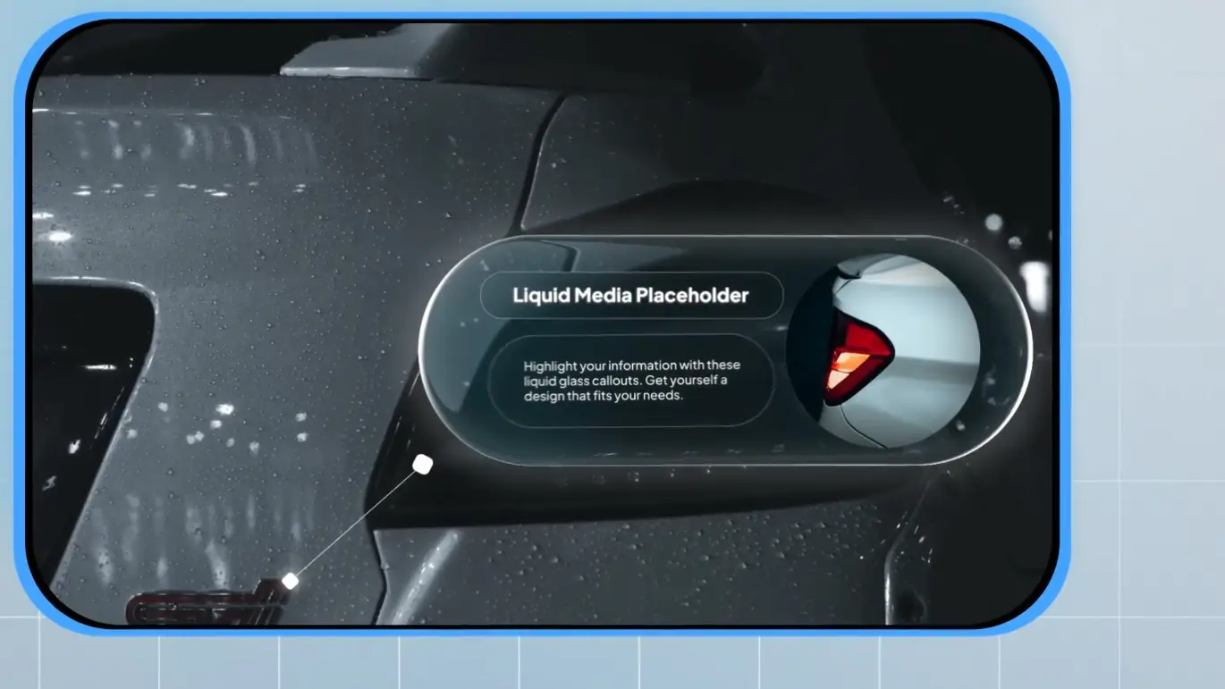 液态玻璃标注动画AE模版 Liquid Glass Call-Outs