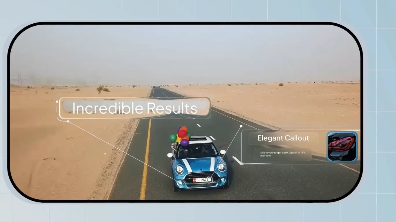 液态玻璃标注动画AE模版 Liquid Glass Call-Outs