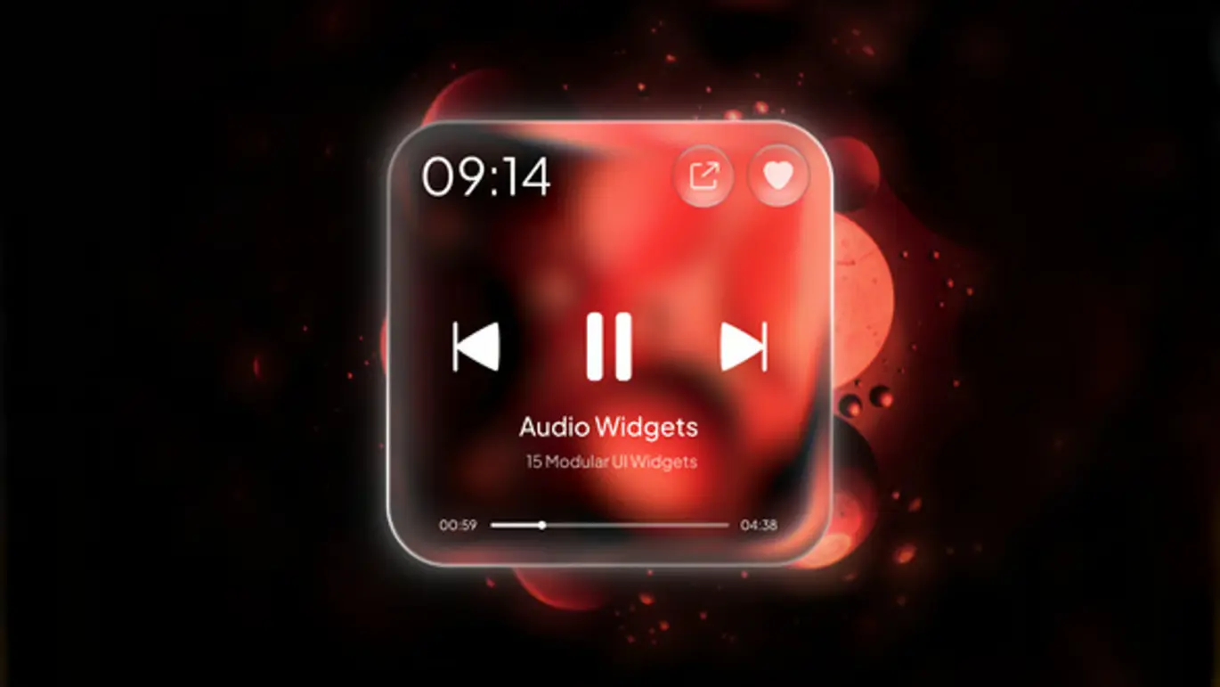 液态音乐播放器UI动效AE模版 Liquid Music Widgets
