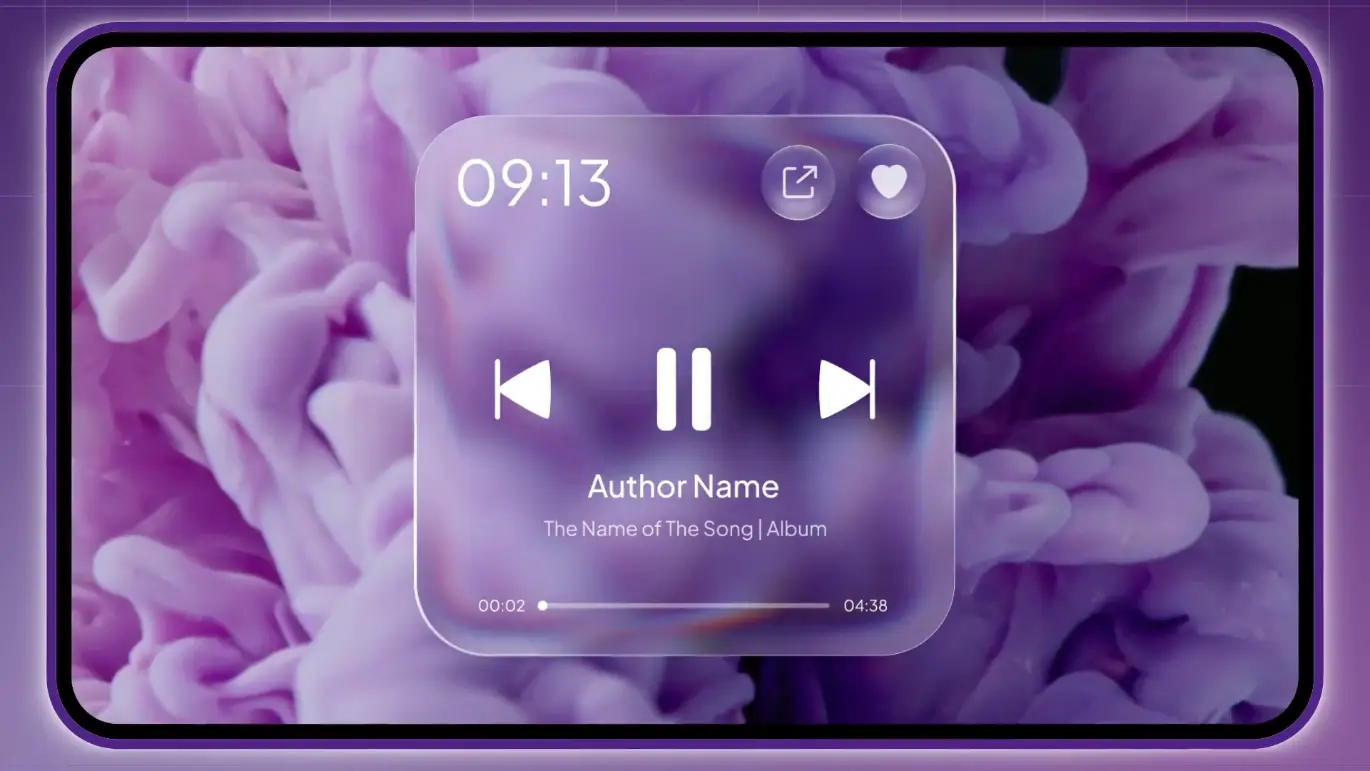 液态音乐播放器UI动效AE模版 Liquid Music Widgets