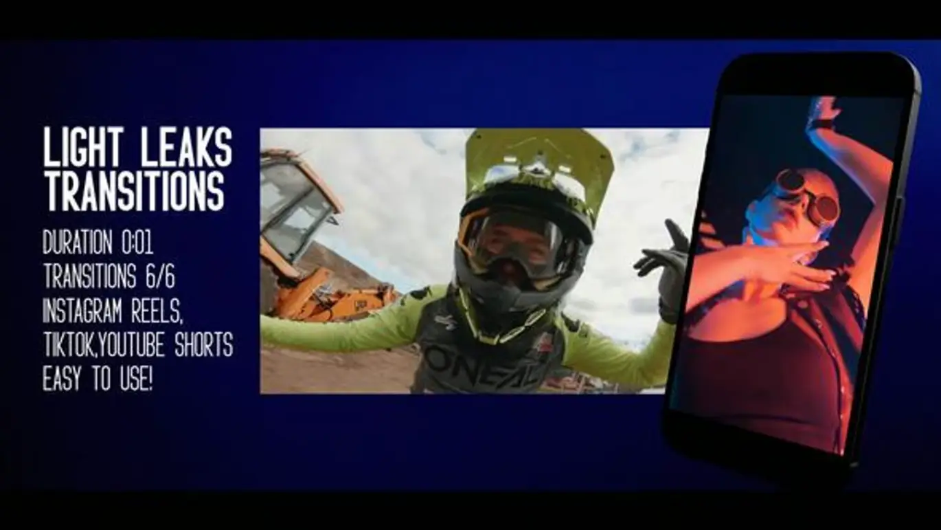 水平与垂直光晕漏光转场DaVinci Resolve模版  Horizontal and Vertical Light Leaks Transitions