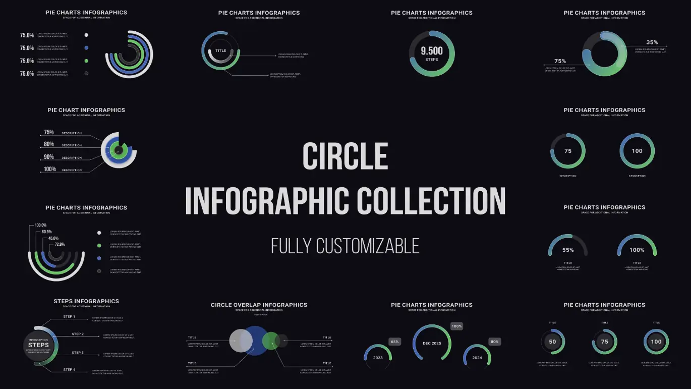 动态圆形信息图表AE模板 Circle Infographics