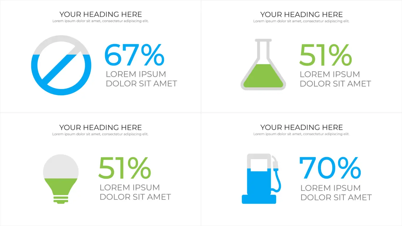 图标化数据图表AE模板图形统计动态信息可视化设计素材