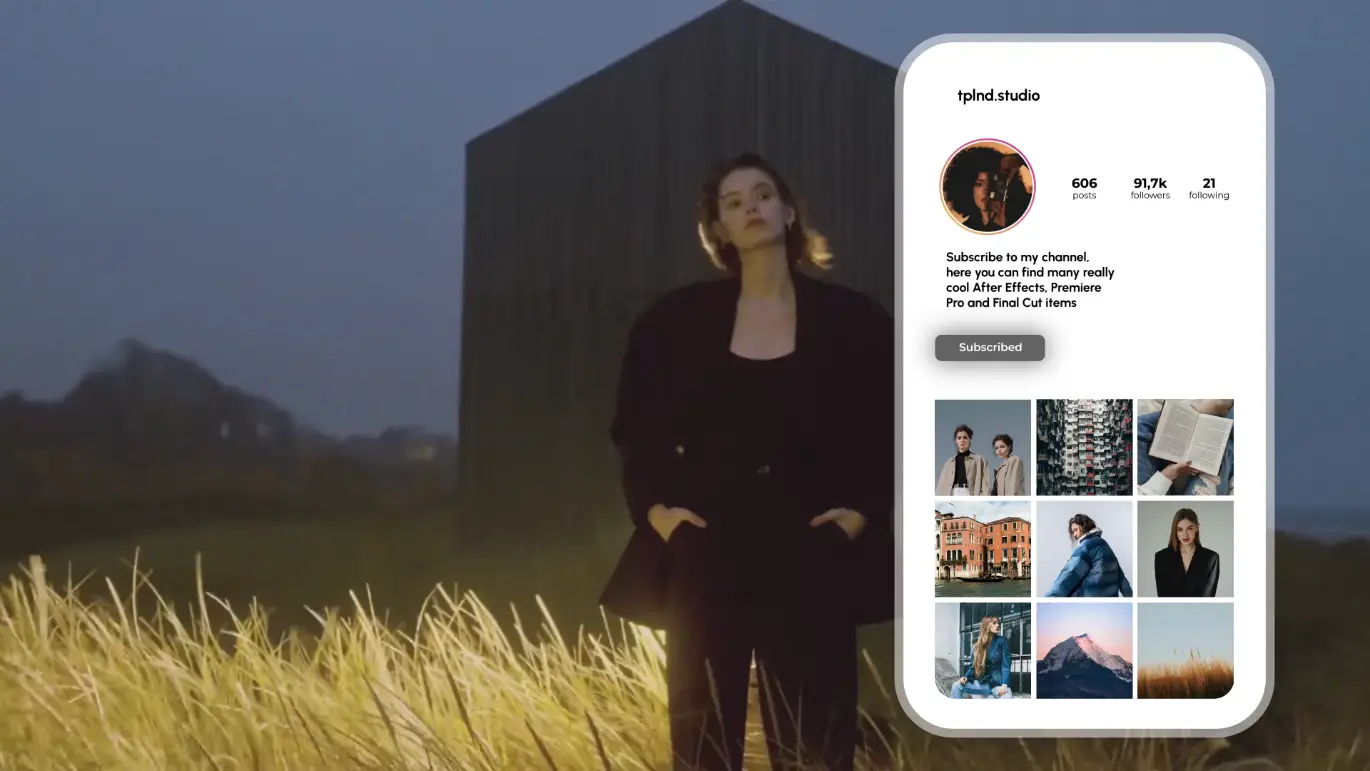 4K高清Instagram界面UI动画AE模板社交媒体动态元素视频包装素材