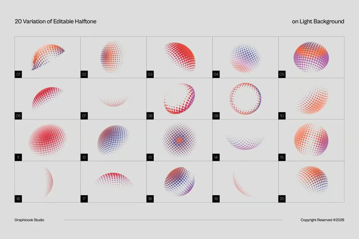 黑色半调球体视觉素材矢量图AI/EPS/PNG现代海报品牌设计纹理