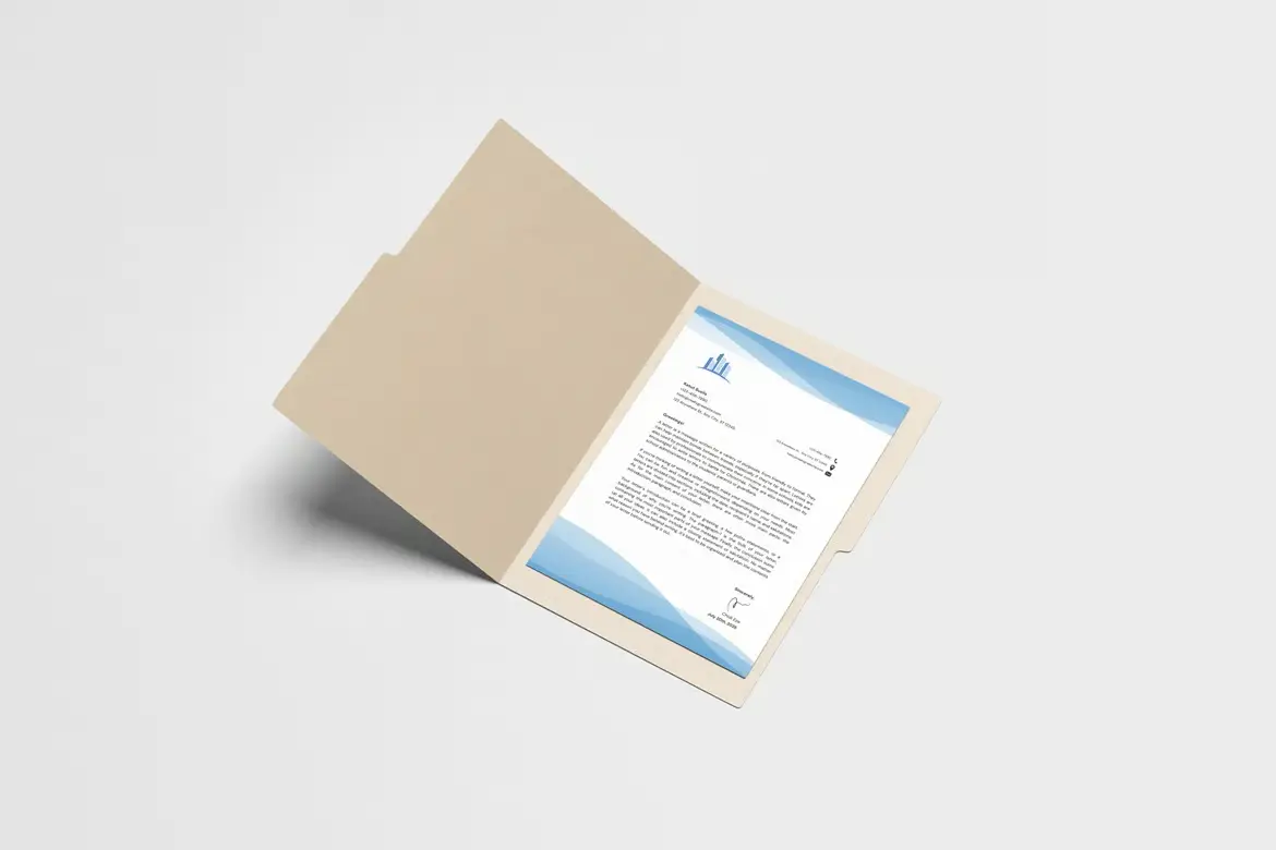 4套A4文件夹展示样机PSD模版企业品牌办公文具提案设计素材