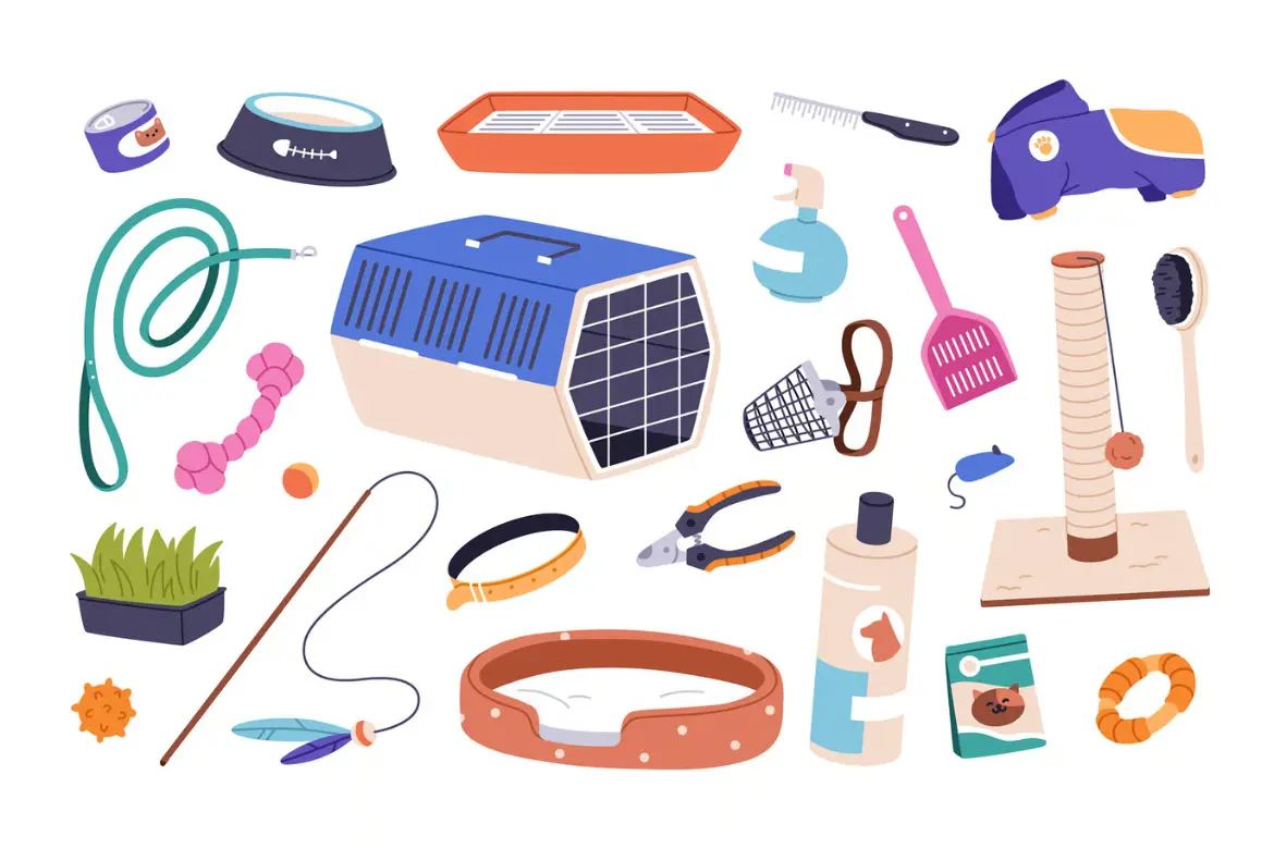 55个宠物用品玩具食品矢量图集PNG素材猫狗主题扁平插画设计元素 55个宠物用品玩具食品矢量图集PNG素材猫狗主题扁平插画设计元素