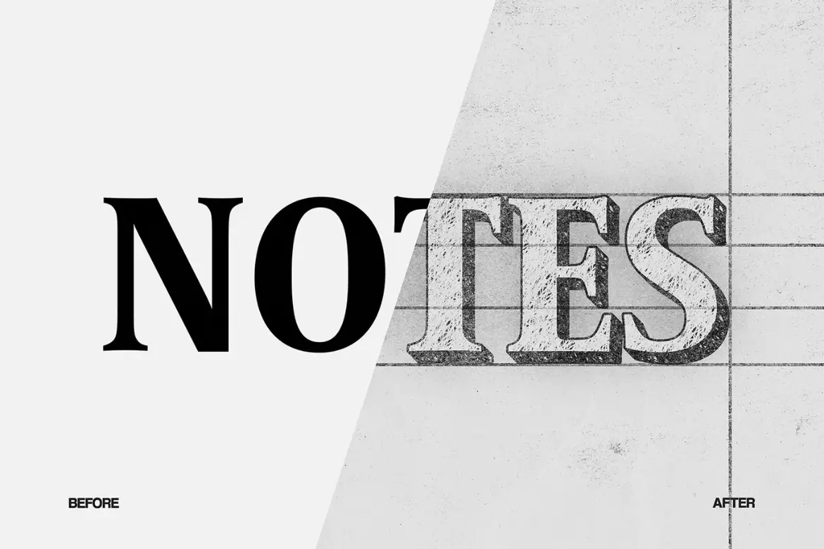 手绘铅笔素描文字效果PSD源文件复古手绘质感 Hand Drawn Pencil Sketch Text Effect