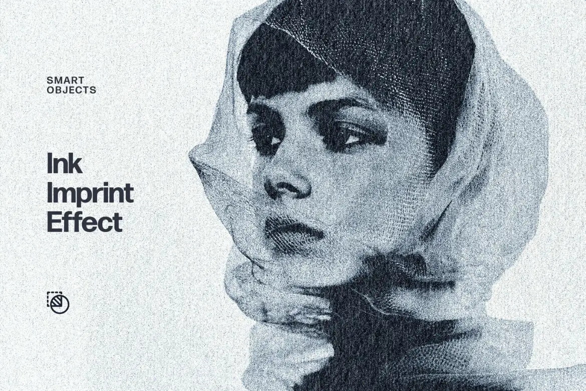 墨迹压印照片效果PSD源文件 Ink Imprint Photo Effect