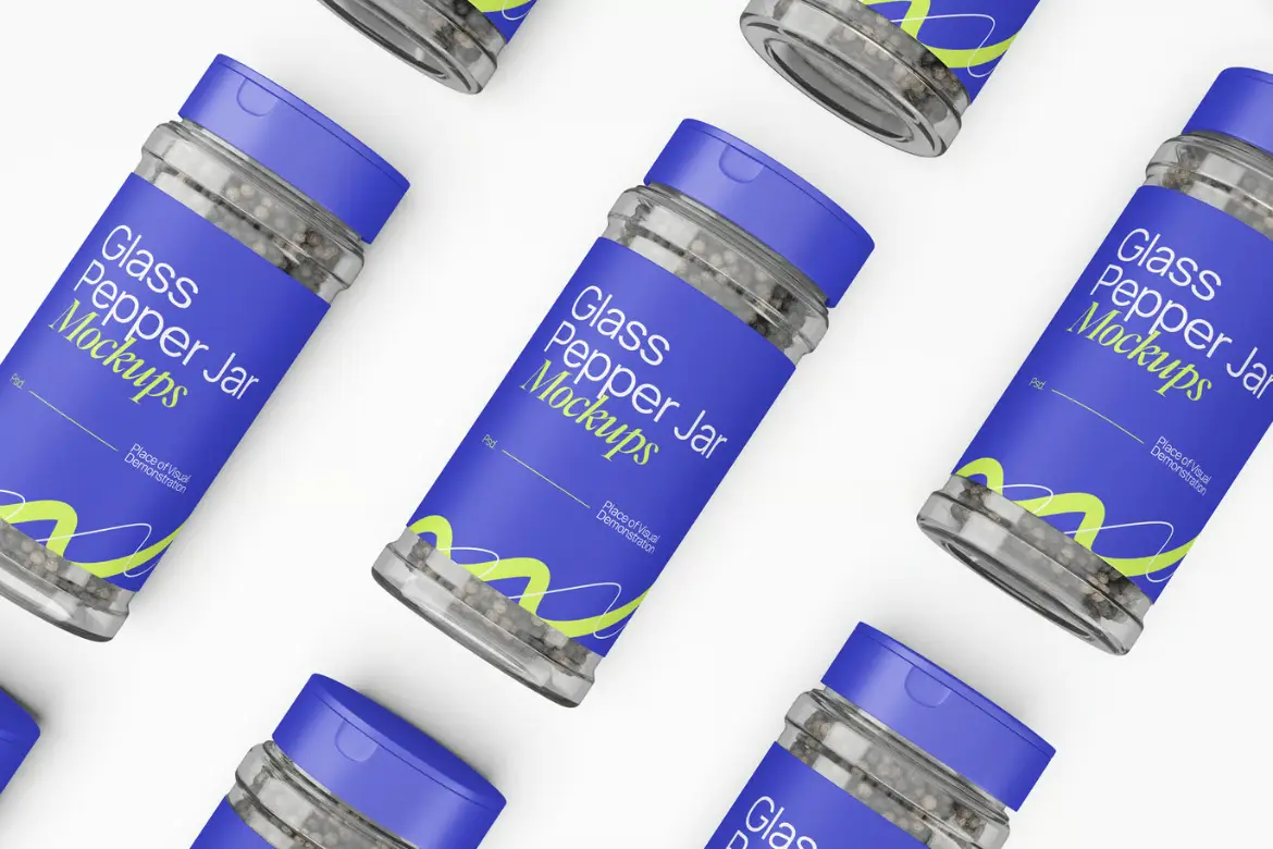 玻璃胡椒罐模型PSD源文件 Glass Pepper Jar Mockup