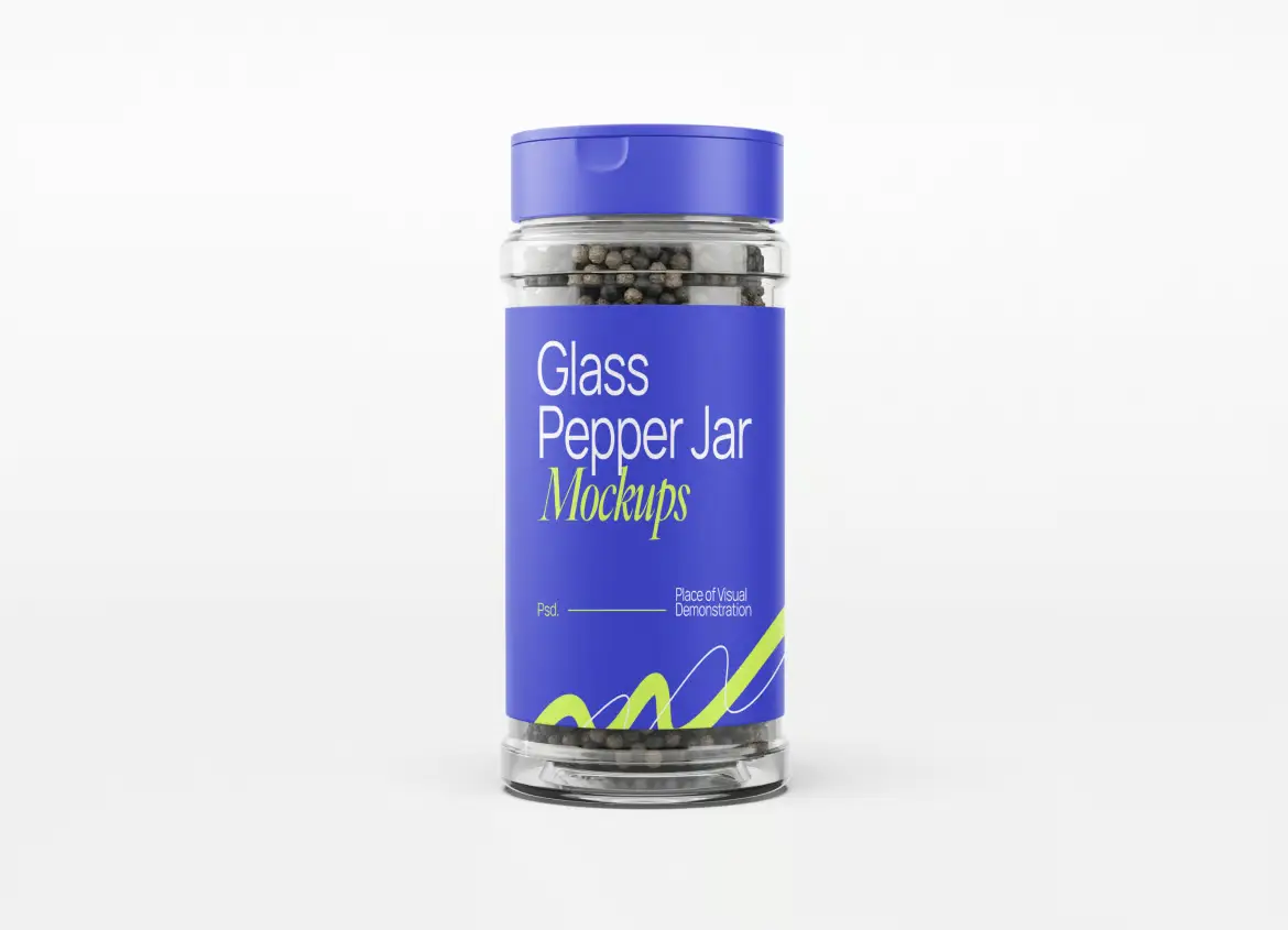 玻璃胡椒罐模型PSD源文件 Glass Pepper Jar Mockup