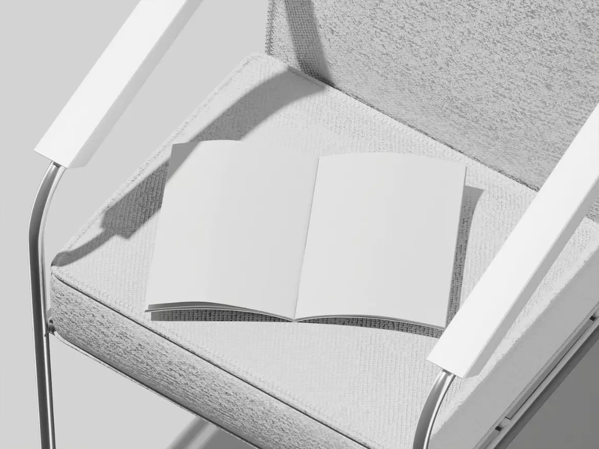 宣传册模型PSD源文件 Brochure on Chair Mockup