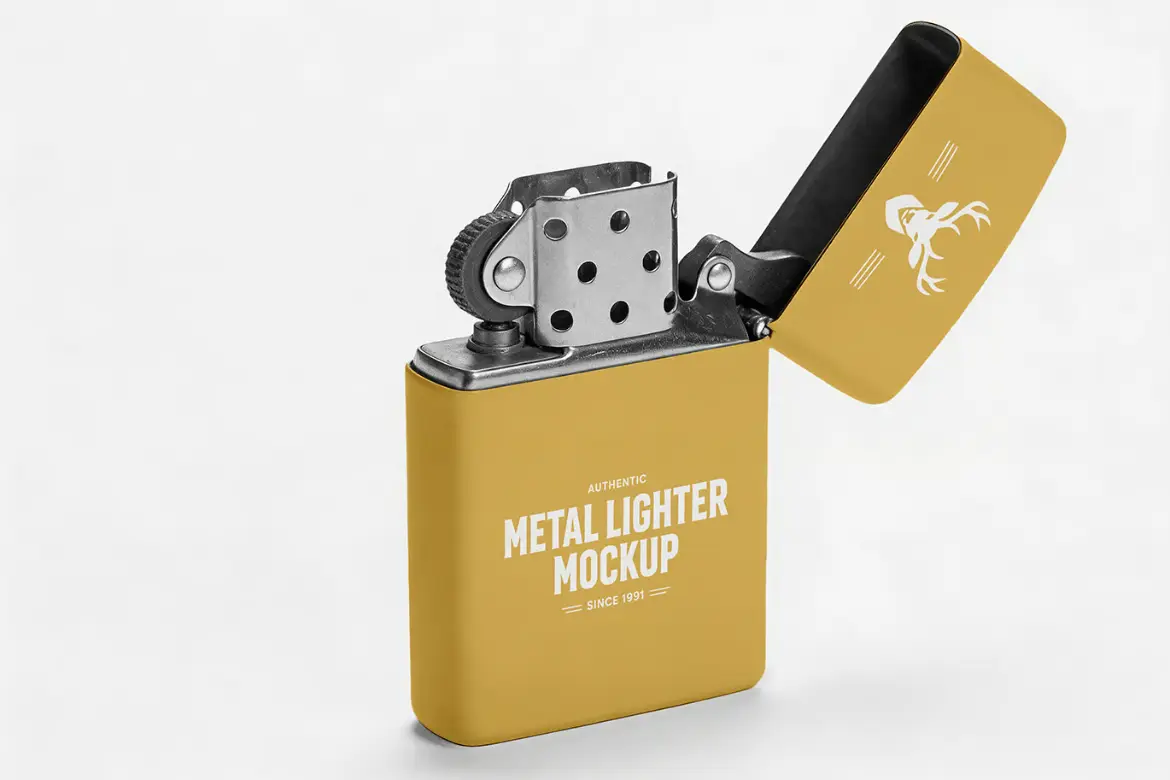 金属打火机模型PSD源文件 Metal Lighter Mockup