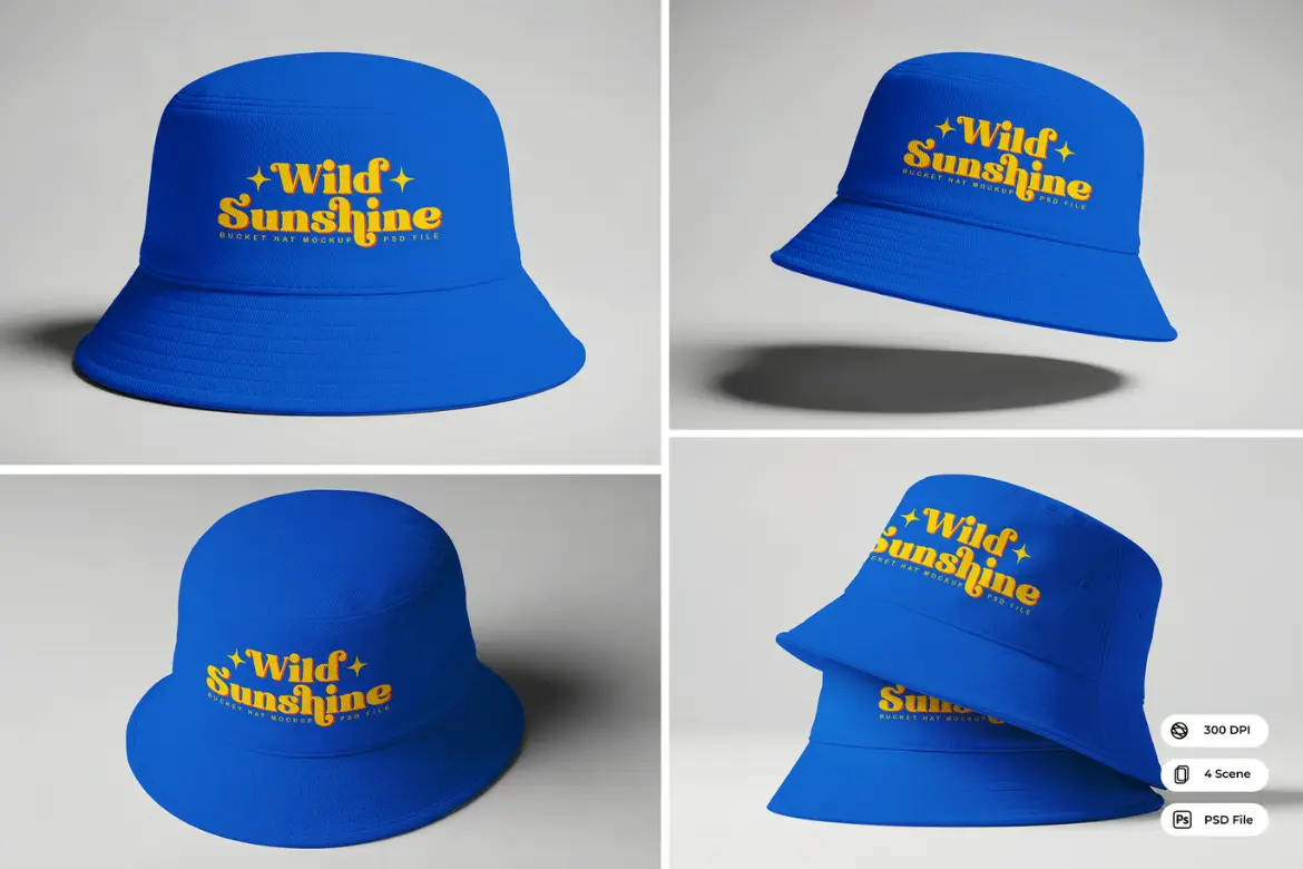 渔夫帽模型PSD源文件 Bucket Hat Mockup