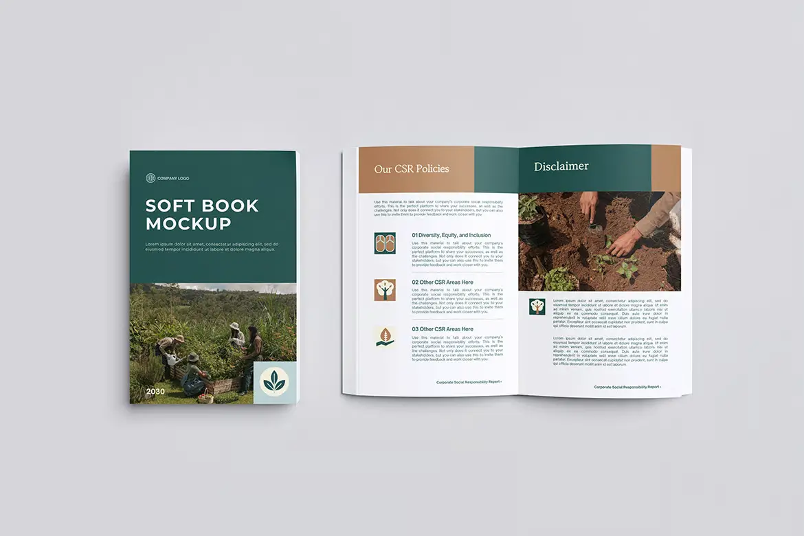 高品质软皮书模型PSD源文件 Soft Cover Book Mockup