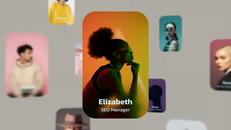 动态员工档案卡片轮播AE模板 Dynamic Employee Profile Card Carousel