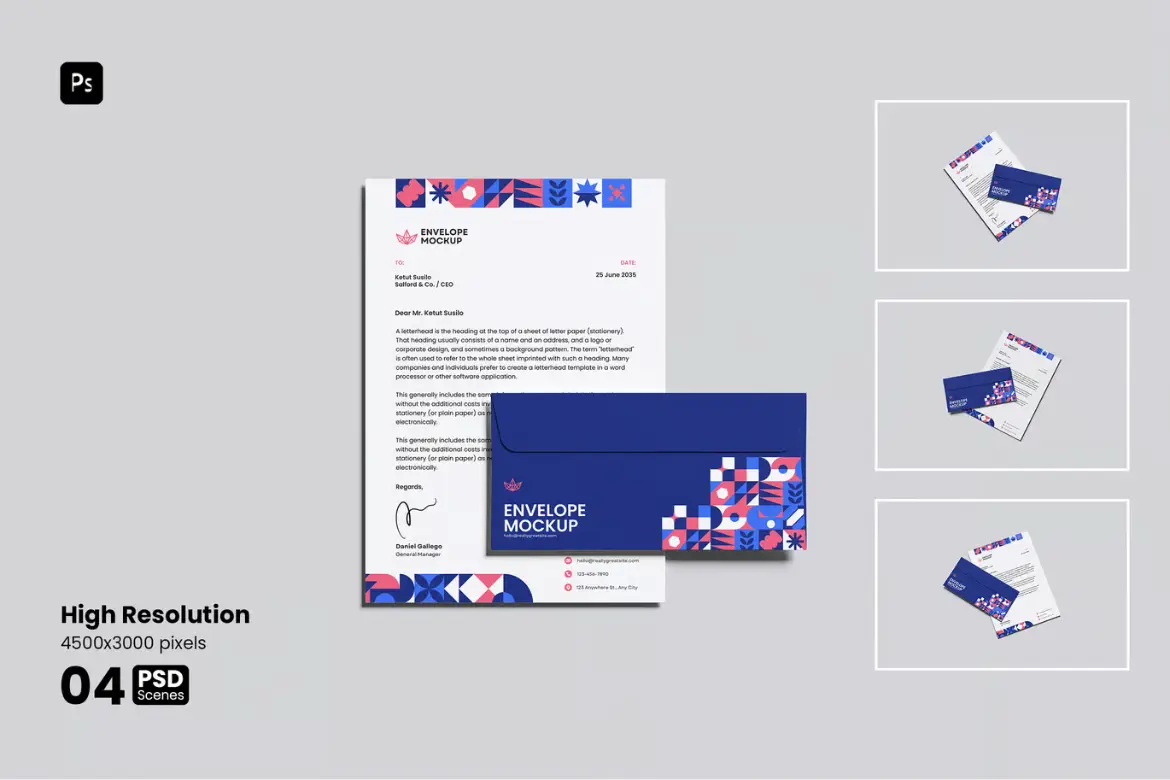 信封模型PSD源文件 Envelope Mockup