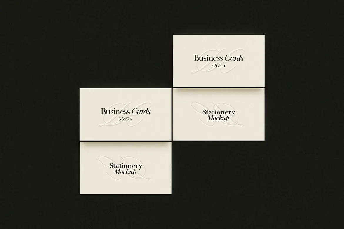 商务名片模型PSD源文件 Business Cards Mockup – US Size
