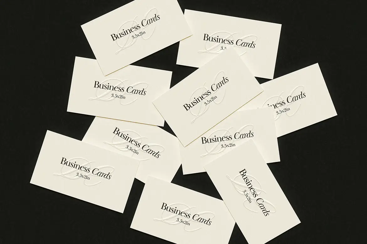 商务名片模型PSD源文件 Business Cards Mockup – US Size