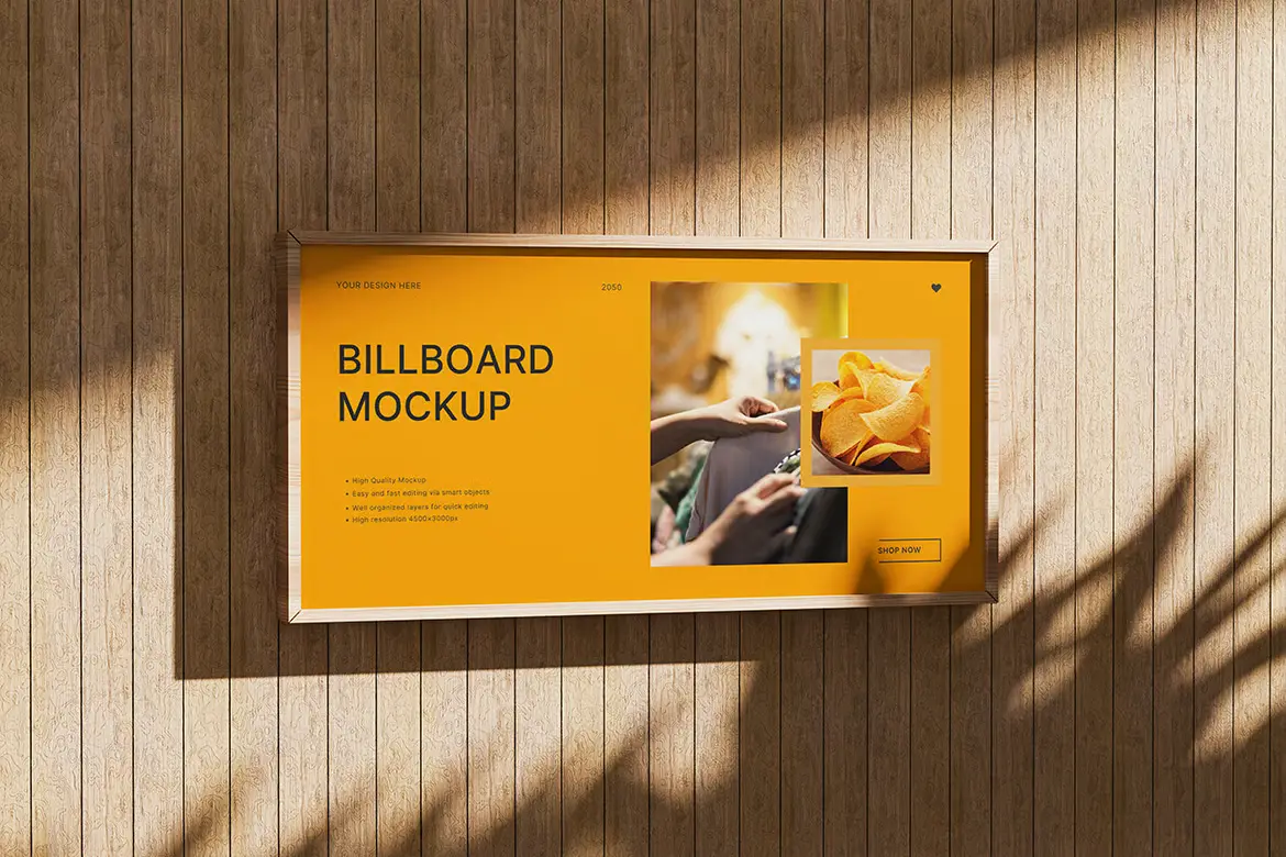 墙面广告牌模型PSD源文件 Wall Billboard Mockup