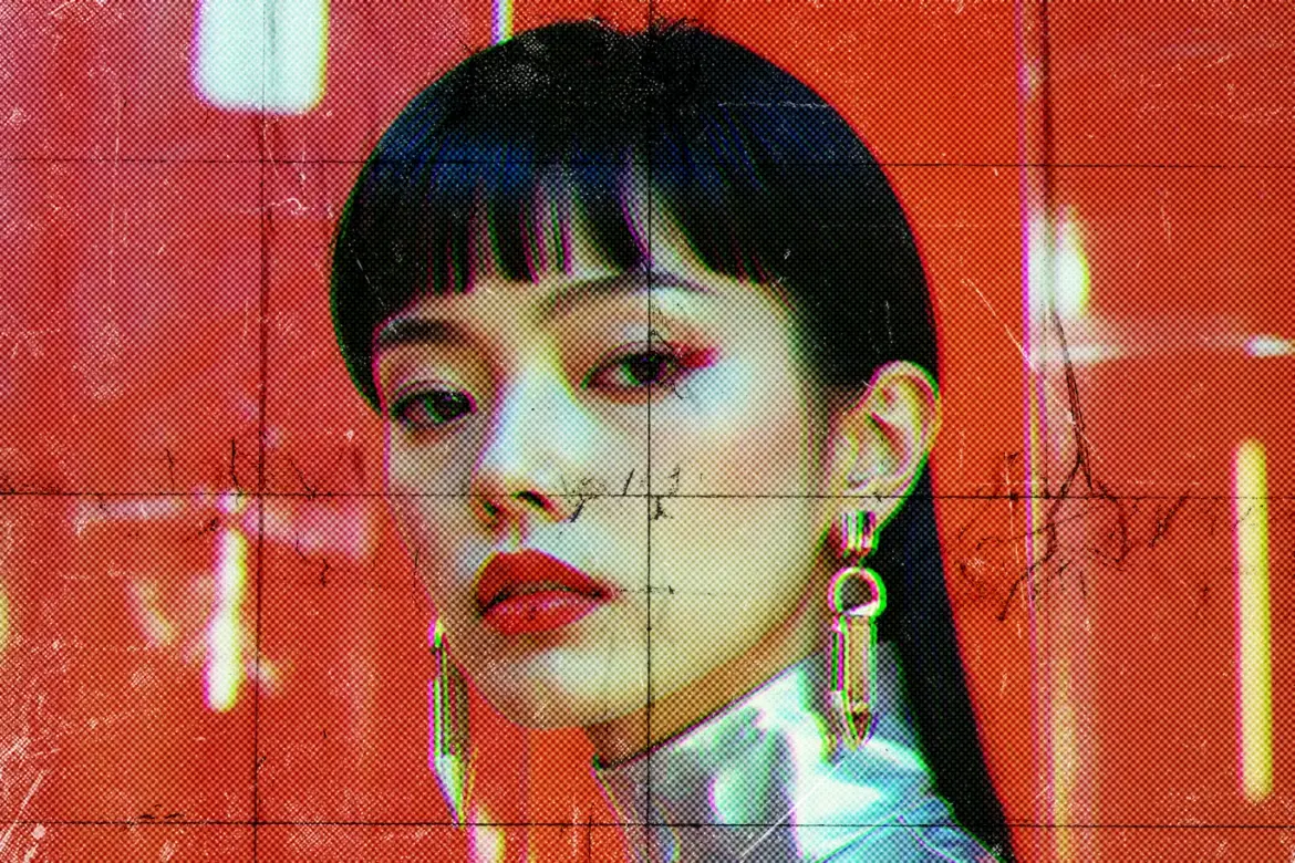 折叠彩色印刷照片特效PSD模板 Folded Color Print Photo Effect