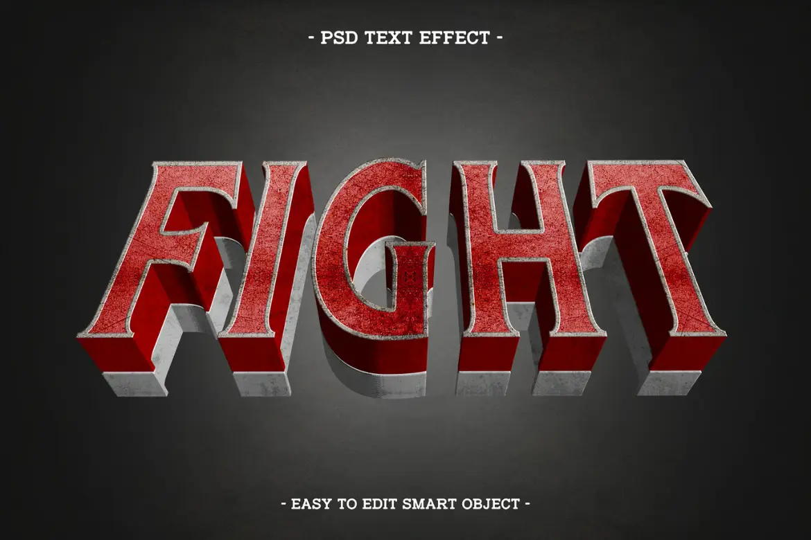 战斗动态文字特效PSD模板 Fight Editable Text Effect