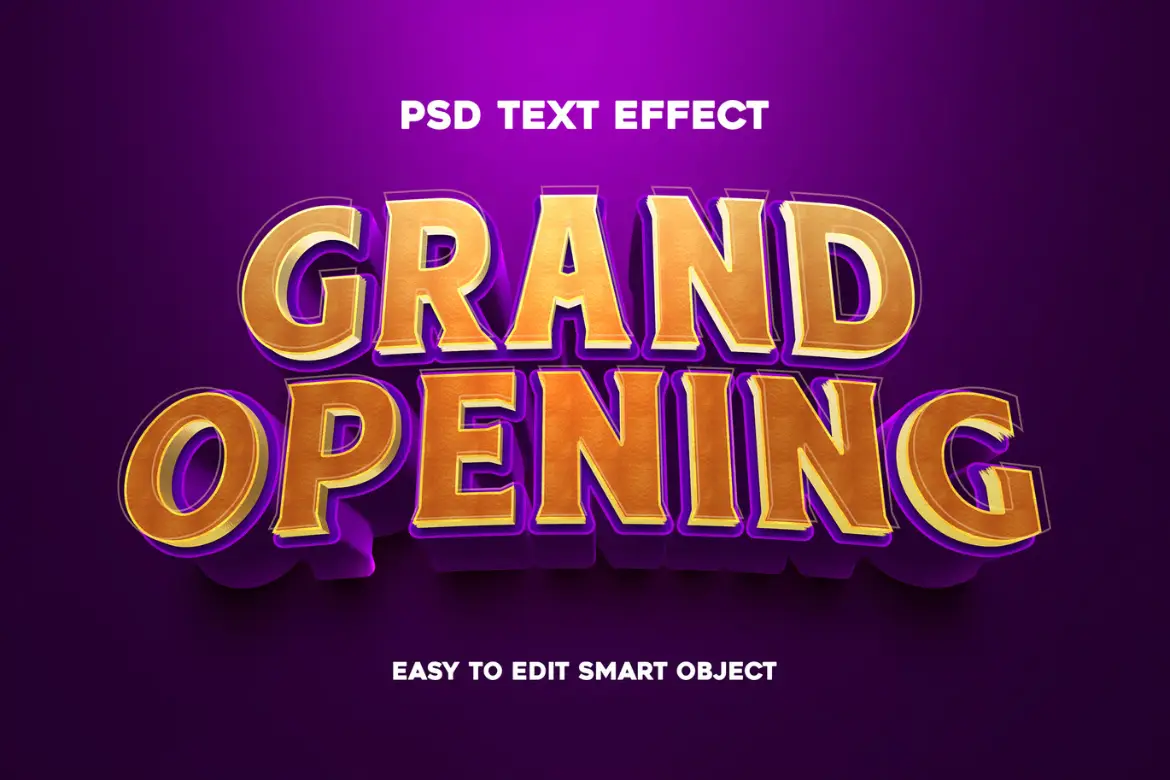 盛大开业文字特效套装PSD模板 Grand Opening Text Effect Set