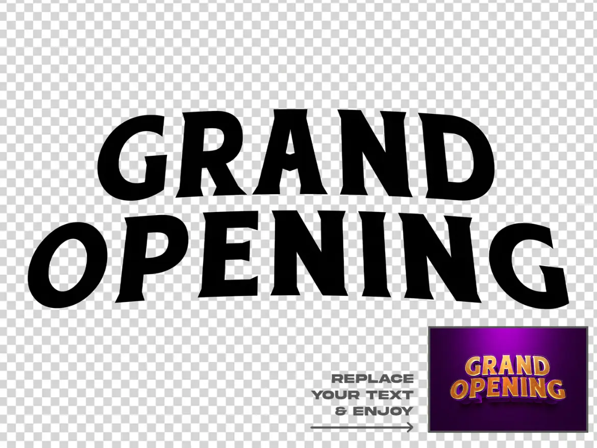 盛大开业文字特效套装PSD模板 Grand Opening Text Effect Set